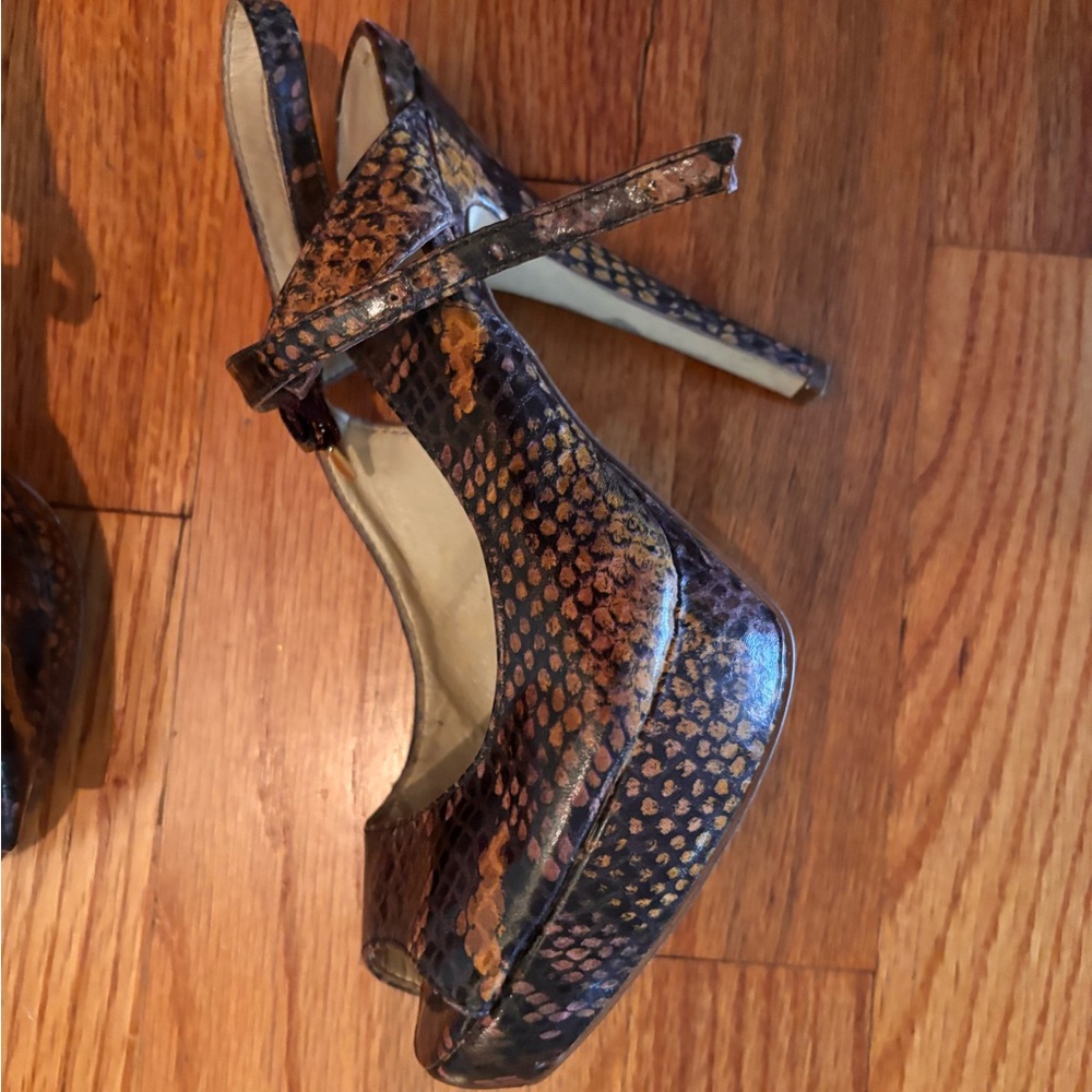Snakeskin Patterned INC High Platform Heels - Size 6M - All Time Favorite Pair!